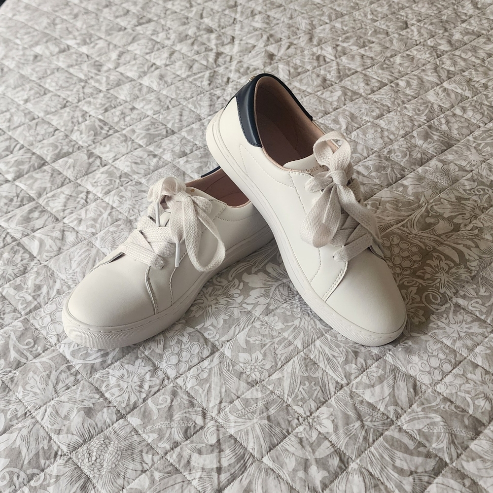 Kate Spade Alanna Action Leather Ladies Sneakers Size 7.5 White/Blue